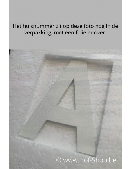 Letter A - wit aluminium 5 cm hoog