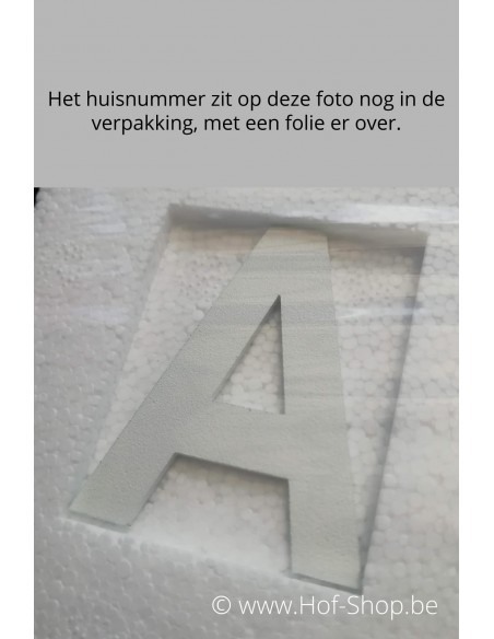 Lettre A - blanc aluminium 5 cm de haute (Numéro de maison Albo)