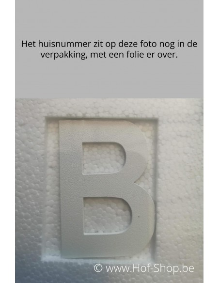 Letter B - wit aluminium 5 cm hoog