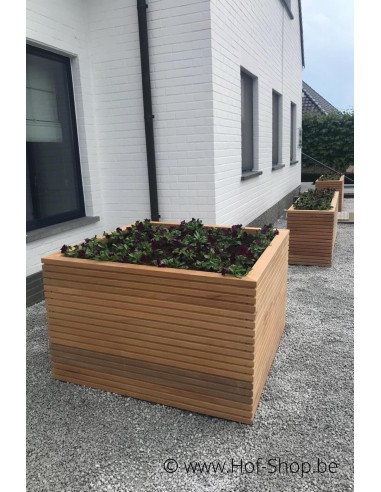 Malaga Rhombus 120 x 120 x 77 cm - Plantenbak in hardhout