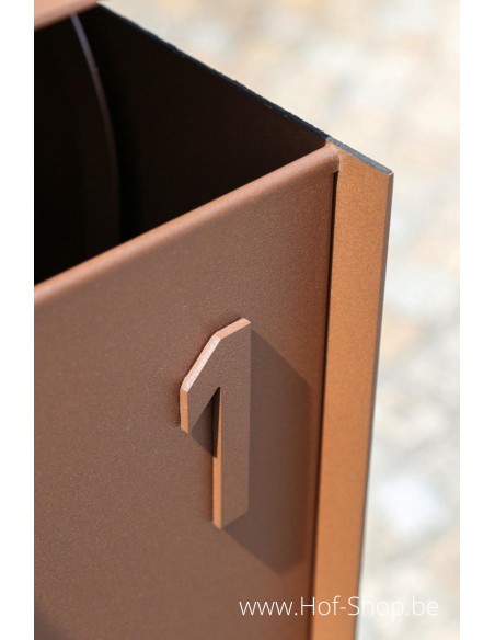 Dropbox Small Cortenstaal Look - pakketbus aluminium
