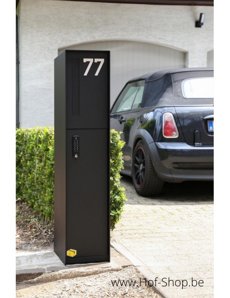 Fenix Front RAL 9005 - boîte à colis eSafe aluminium