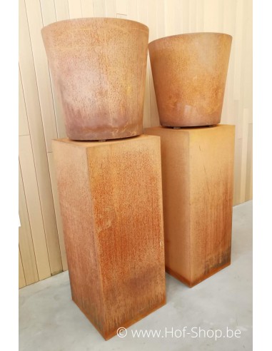 Socle 40 x 40 x 40 - socle en acier corten
