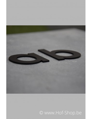 Letter D - zwart inox 5 cm hoog