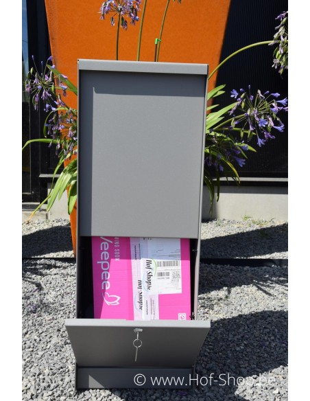 Dropbox Small RAL 9007 - pakketbus aluminium