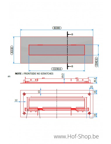 Integra 300 mm - Clapet de la boîte aux lettres pour affleurant aluminium