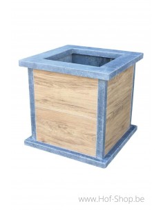Square Classic Woodlook 50 x 50 x 52 cm - Plantenbak in arduin