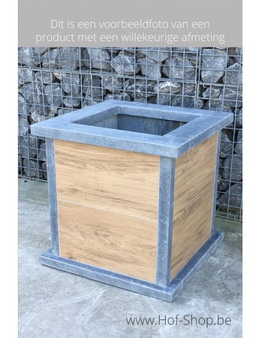 Square Classic Woodlook 50 x 50 x 52 cm - Plantenbak in arduin