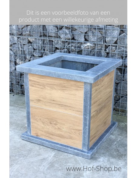 Square Classic Woodlook 50 x 50 x 52 cm - Plantenbak in arduin