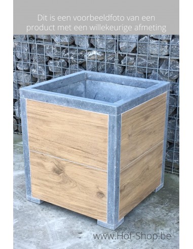 Square Modern Woodlook 40 x 40 x 42 cm - Jardinière en pierre bleue