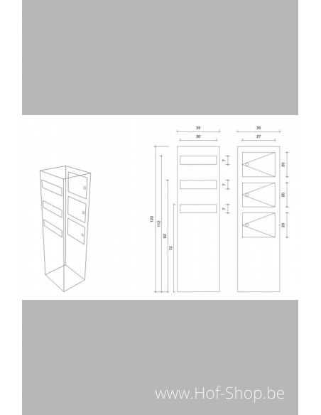 Totem Nivo 35120 - brievenbus inox