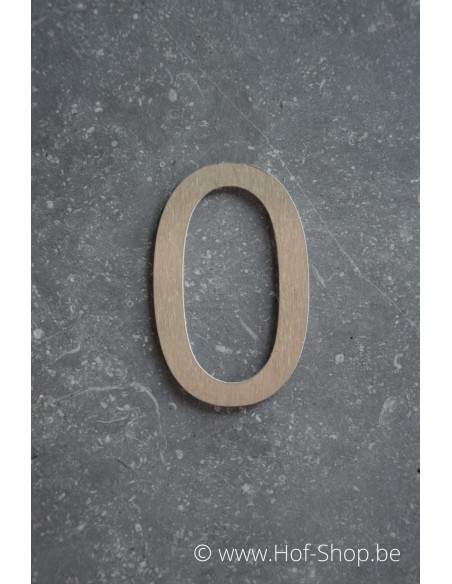Nummer 0 - inox 10 cm hoog (Ari)