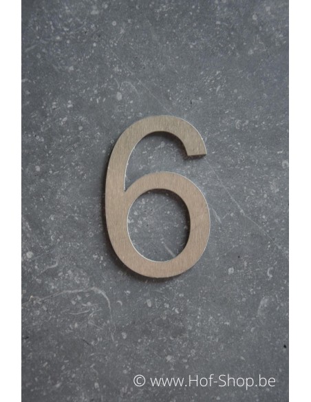 Numéro 6 - acier inoxydable de 10 cm de haut (Ari) - Fin de série
