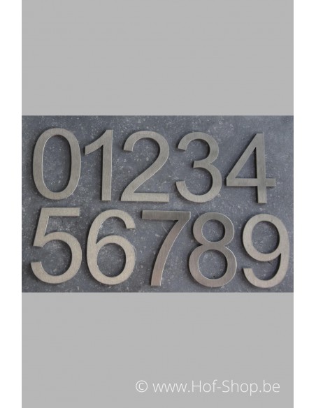 Huisnummers - inox 10 cm hoog (Ari)