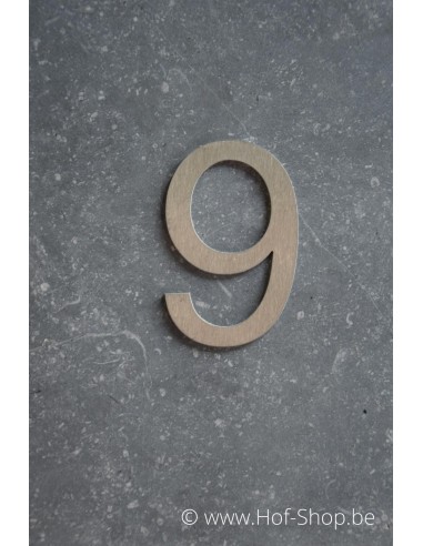 Nummer 9 - inox 10 cm hoog (Ari)