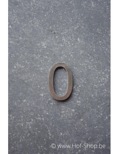 Nummer 0 - inox 5 cm hoog (Ari)