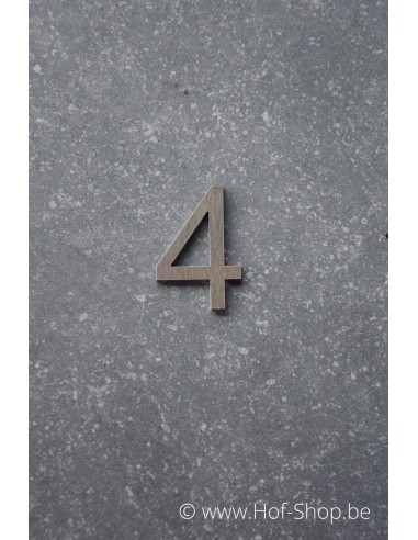 Nummer 4 - inox 5 cm hoog (Ari)