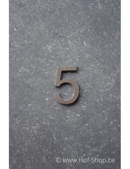 Numéro 5 - acier inoxydable de 5 cm de haut (Ari) - Fin de série