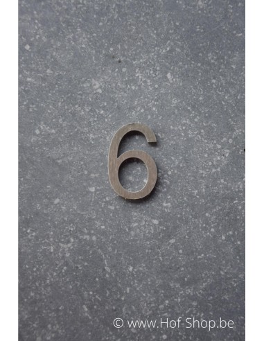 Nummer 6 - inox 5 cm hoog (Ari)