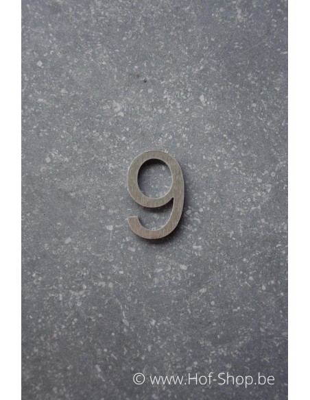 Numéro 9 - acier inoxydable de 5 cm de haut (Ari) - Fin de série