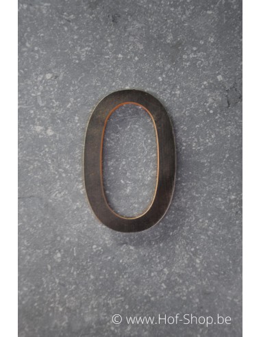 Numéro 0 - acier Corten de 10 cm de haut (Ari)