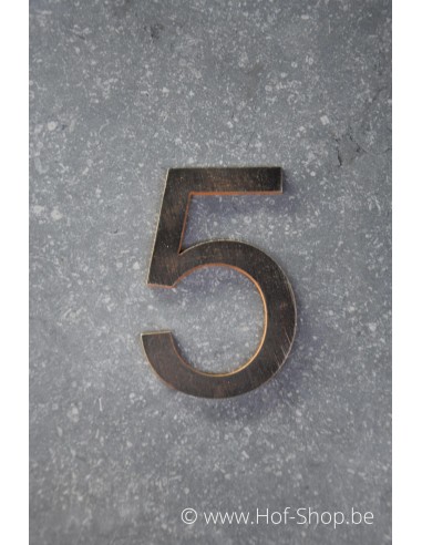 Nummer 5 - cortenstaal 10 cm hoog (Ari)