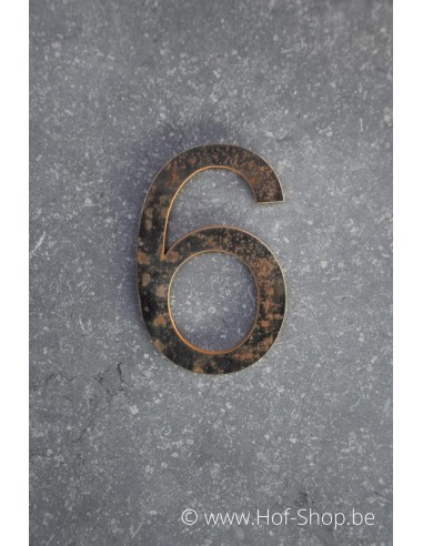 Nummer 6 - cortenstaal 10 cm hoog (Ari)
