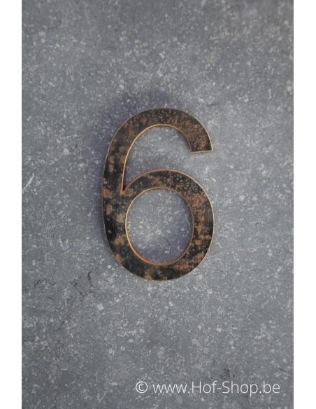 Numéro 6 - acier Corten de 10 cm de haut (Ari)