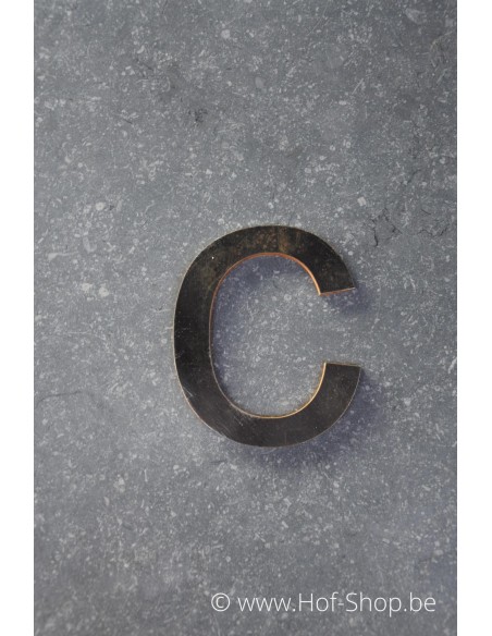 Lettre c - acier Corten de 10 cm de haut (Ari)