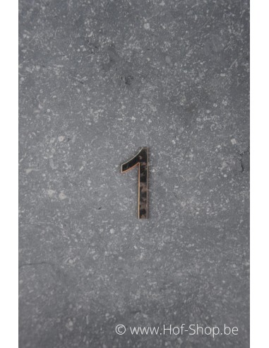 Nummer 1 - cortenstaal 5 cm hoog (Ari)