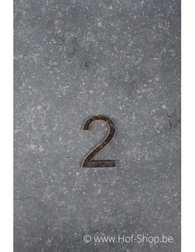 Nummer 2 - cortenstaal 5 cm hoog (Ari)