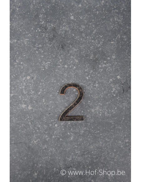 Nummer 2 - cortenstaal 5 cm hoog (Ari)