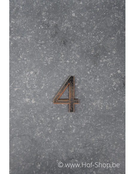 Nummer 4 - cortenstaal 5 cm hoog (Ari)