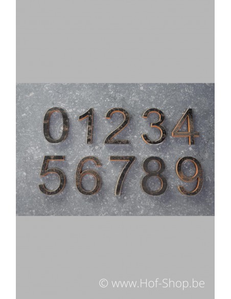 Huisnummers - cortenstaal 5 cm hoog (Ari)