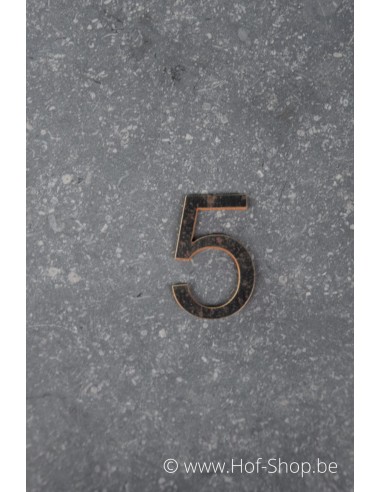 Nummer 5 - cortenstaal 5 cm hoog (Ari)