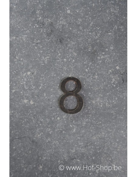 Nummer 8 - cortenstaal 5 cm hoog (Ari)