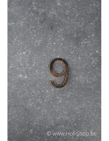 Numéro 9 - acier Corten de 5 cm de haut (Ari)