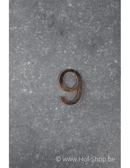 Numéro 9 - acier Corten de 5 cm de haut (Ari)