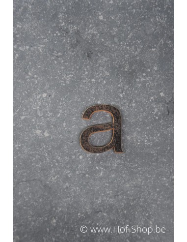 Letter A - cortenstaal 5 cm hoog (Ari)