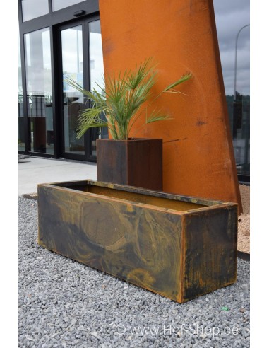 Carrez 120 x 40 x 40 cm - Jardinière Adezz en acier Corten