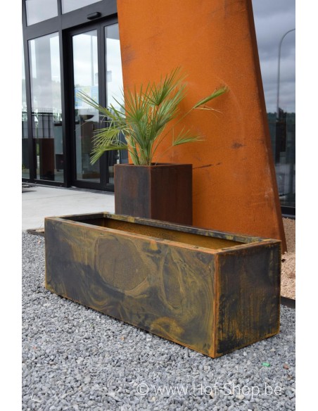 Carrez 120 x 40 x 40 cm - Jardinière Adezz en acier Corten