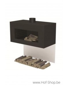Enok modèle de mur (HR Coating) - cheminée en acier noir