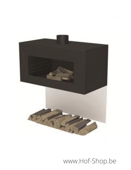 Enok wandmodel (zwart gecoat) - tuinhaard in cortenstaal
