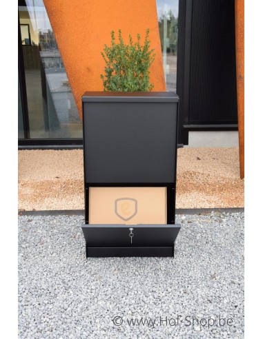 Dropbox Medium Back Door RAL 9005 - pakketbus aluminium
