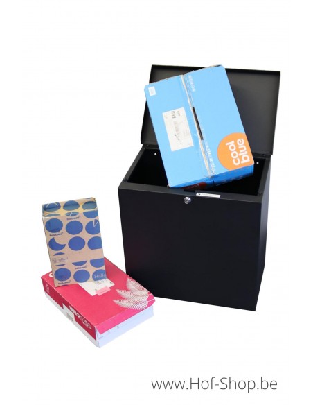 Pushbox RAL 9005 - pakketbus aluminium