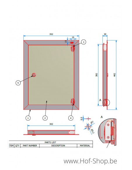 Porte boîte aux lettres 529/3 noire 35,2 x 44,2 cm avec serrure DCL - Albo porte boîte aux lettres aluminium
