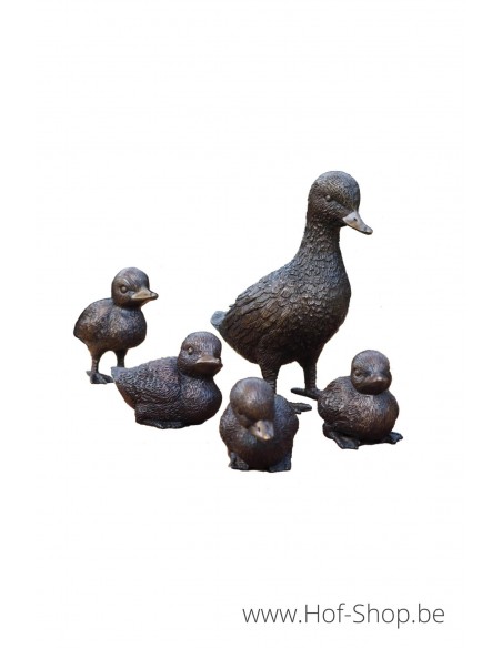 Ensemble de 5 canards - statue en bronze (BS0001B)