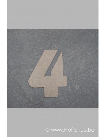 Nummer 4 - inox 7 cm hoog (Bahamas)