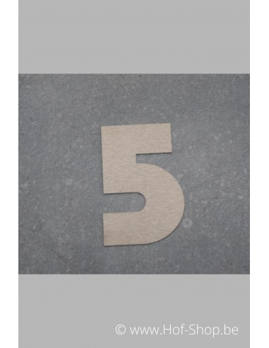 Nummer 5 - inox 7 cm hoog (Bahamas)