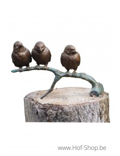 Mussen op tak - bronzen beeld